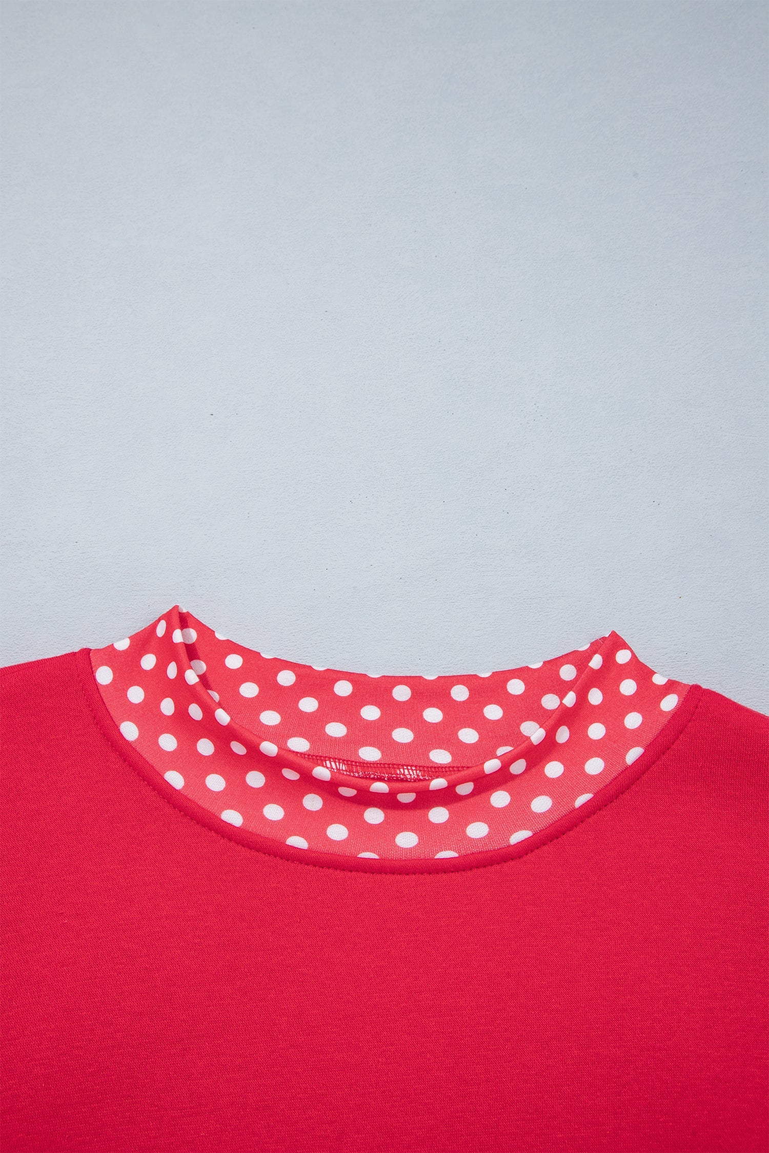 Brown Colorblock Polka Dot Contrast Trim Oversized Sweatshirt