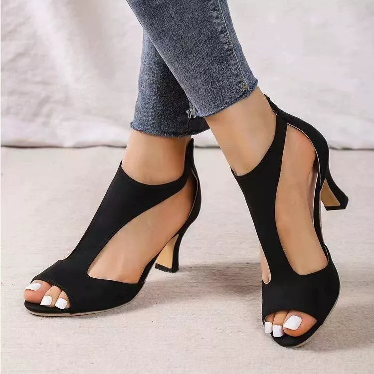 Open Toe Block Heels Sandals