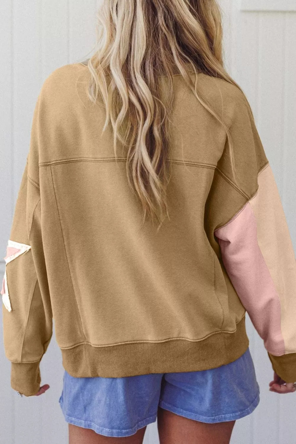 Star Patch Crew Neck Sweatshirt