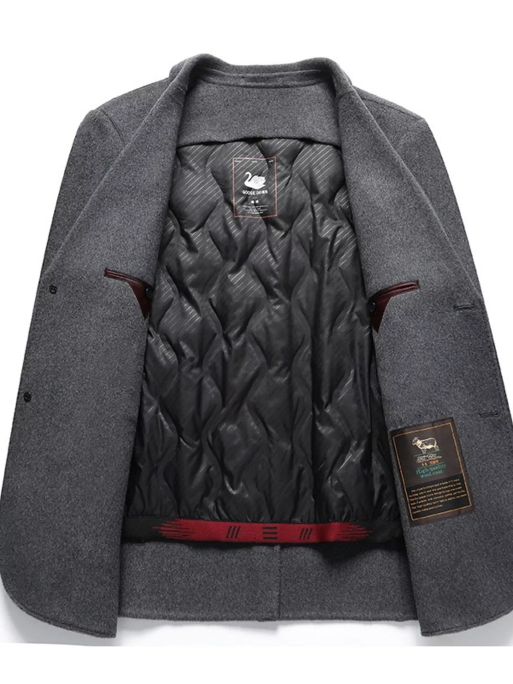 Men's Plus Size Button Up Long Sleeve Coat
