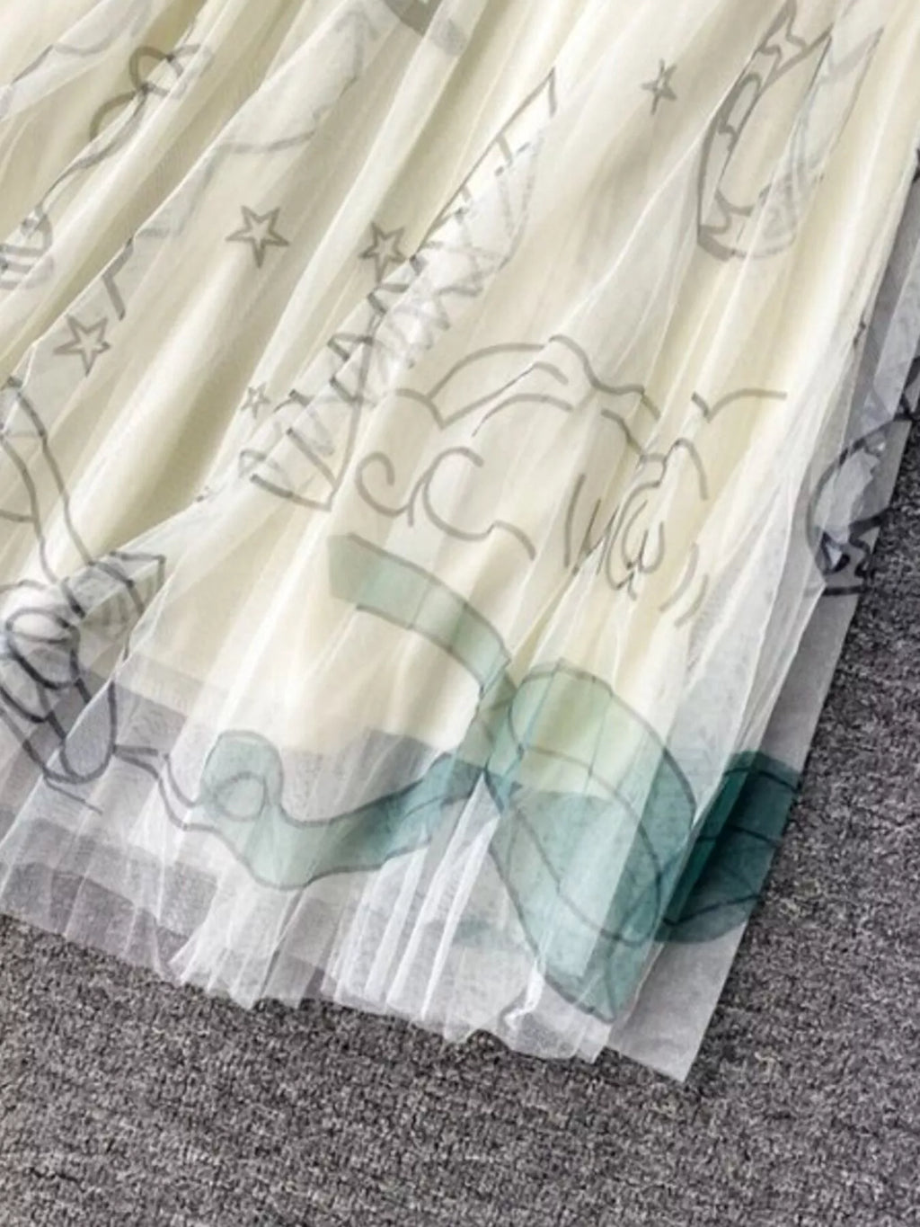Printed Tulle Skirt