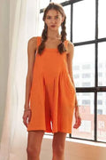 Wide Leg Cotton Overall Romper