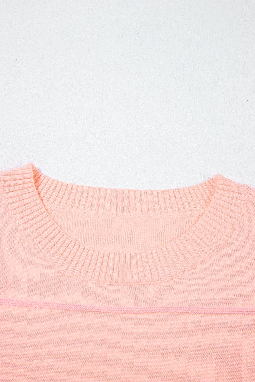 Colorblock Stripe 3/4 Sleeve Drop Shoulder Sweater