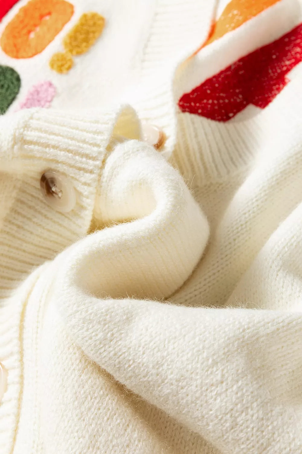 'HO HO HO' Button Up Knit Cardigan