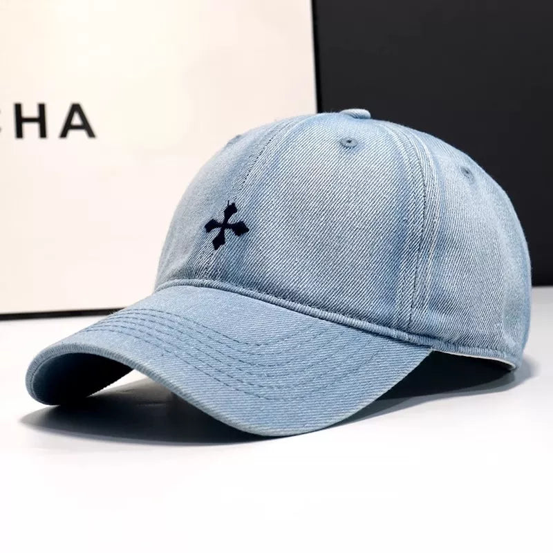 Denim Embroidered Baseball Cap