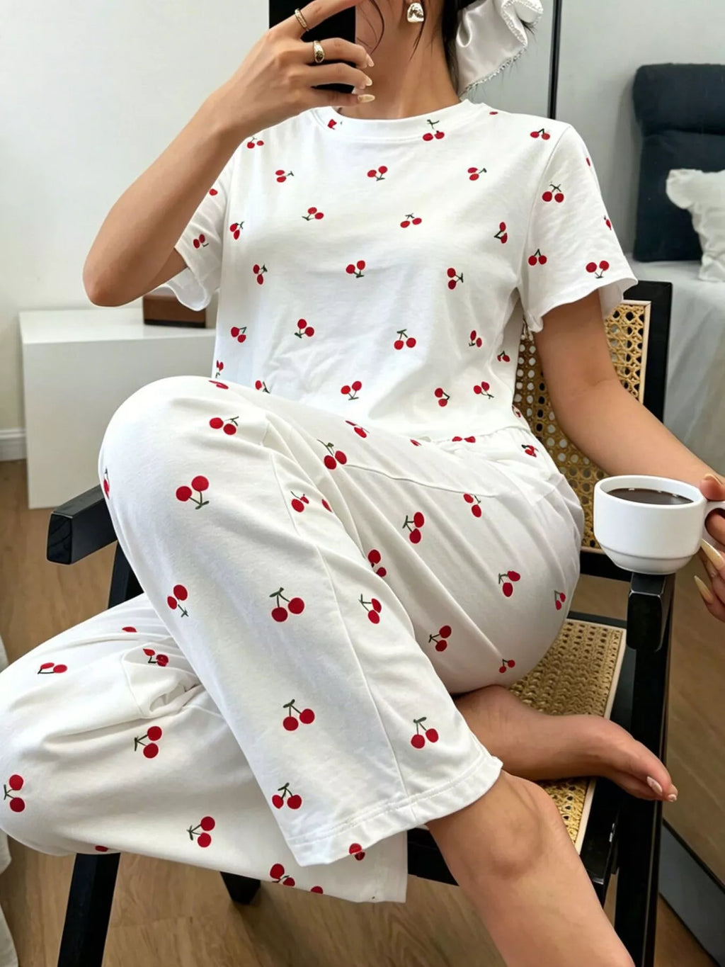 Polka Dot Short Sleeve Top and Shorts Set