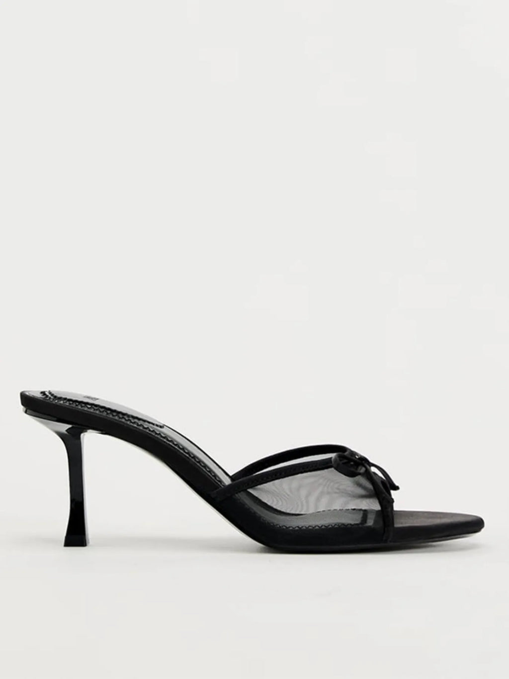 Bow Detail Stiletto Heel Mule Sandals