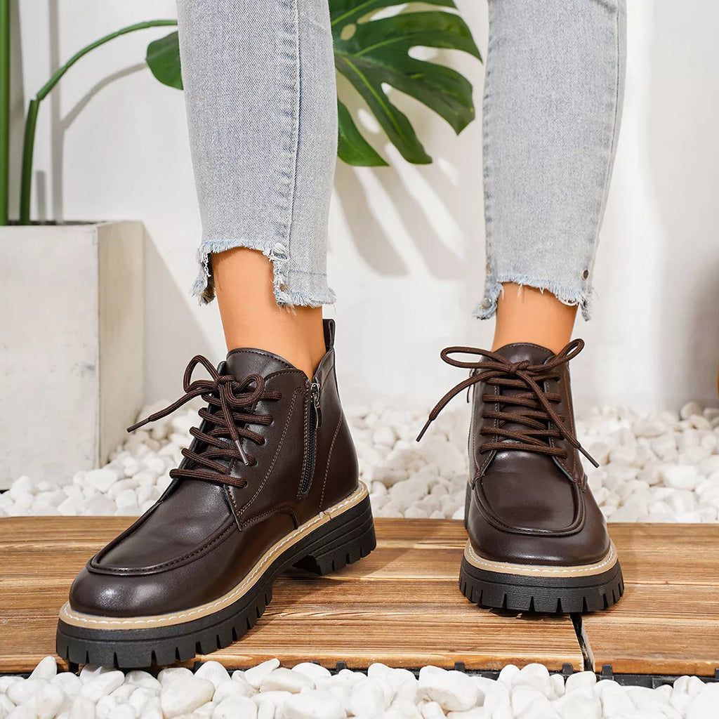 Chunky Lace-Up Combat Boots