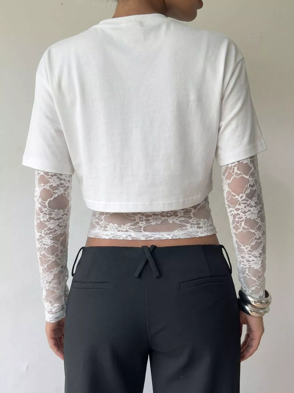 Lace Patchwork Short Sleeve T-Shirt