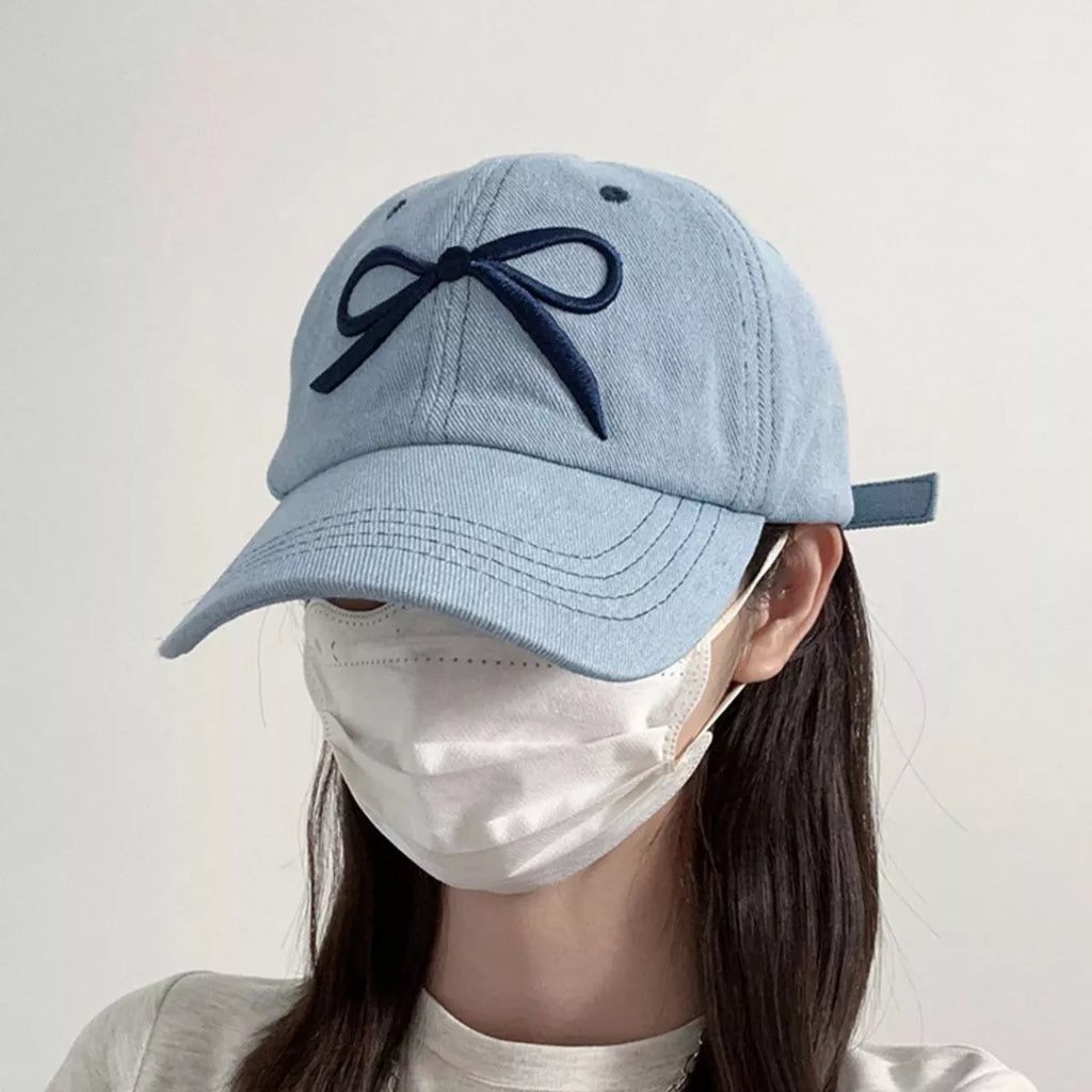 Embroidered Bow Baseball Cap