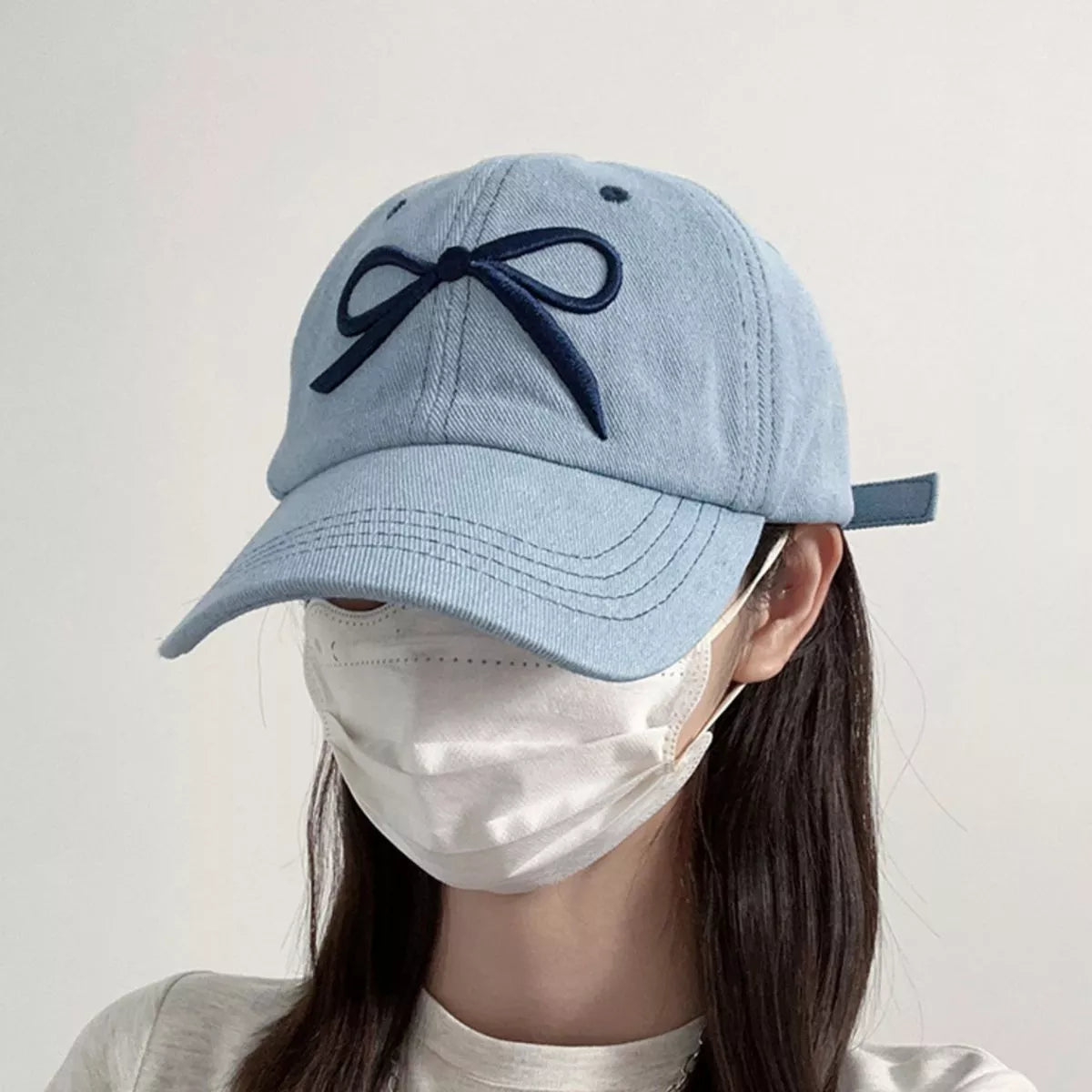 Embroidered Bow Baseball Cap