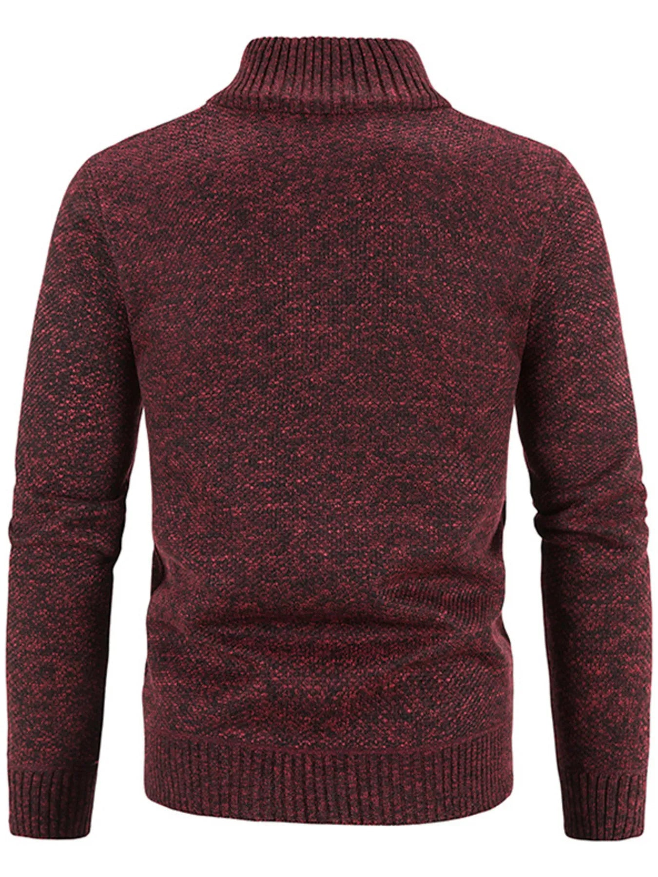 Men's Plus Size Zip-Up Sweater Cardigan with Stand Collar