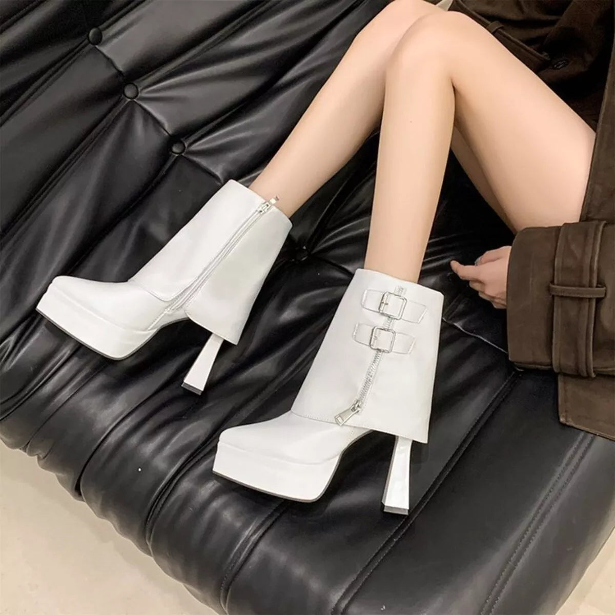 Point Toe High Heels Boots