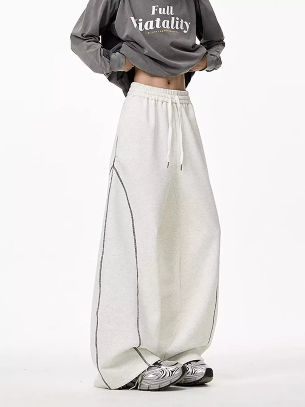 Men's Plus Size Wide Leg Drawstring Pants