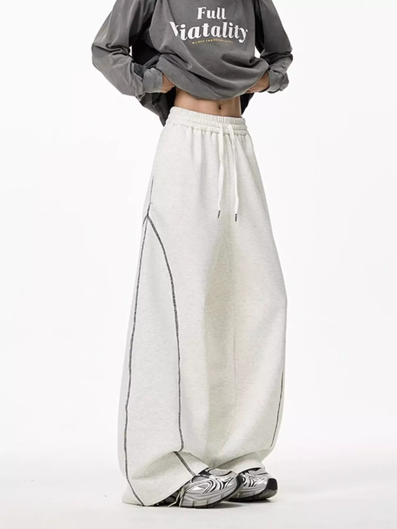 Men's Plus Size Wide Leg Drawstring Pants
