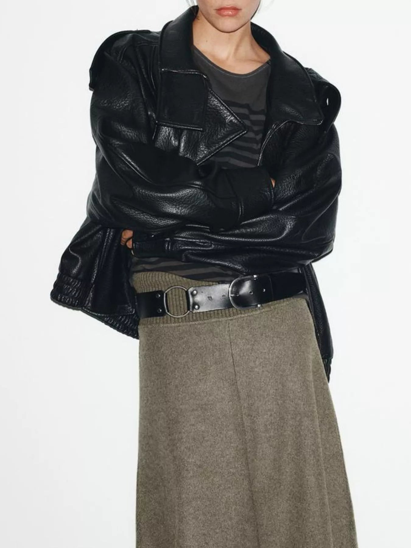 Zip-Up Faux Leather Moto Jacket