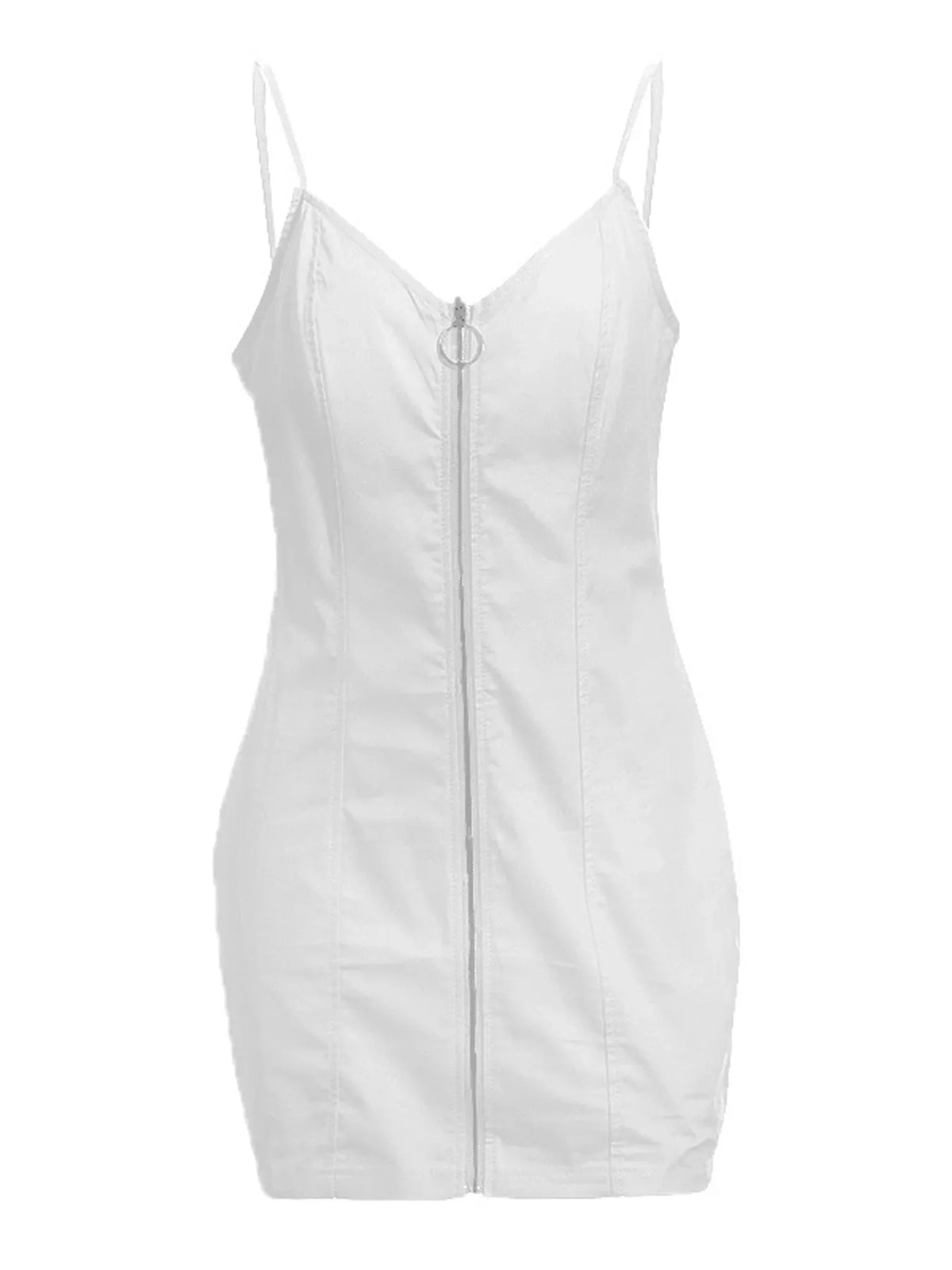 Full Size Zip-Front Bodycon Mini Dress Plus Size