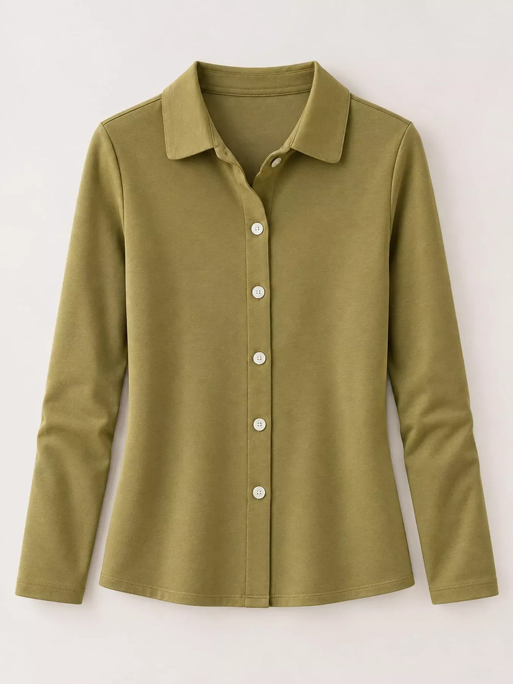 Full Size Button-Down Long Sleeve Shirt Plus Size
