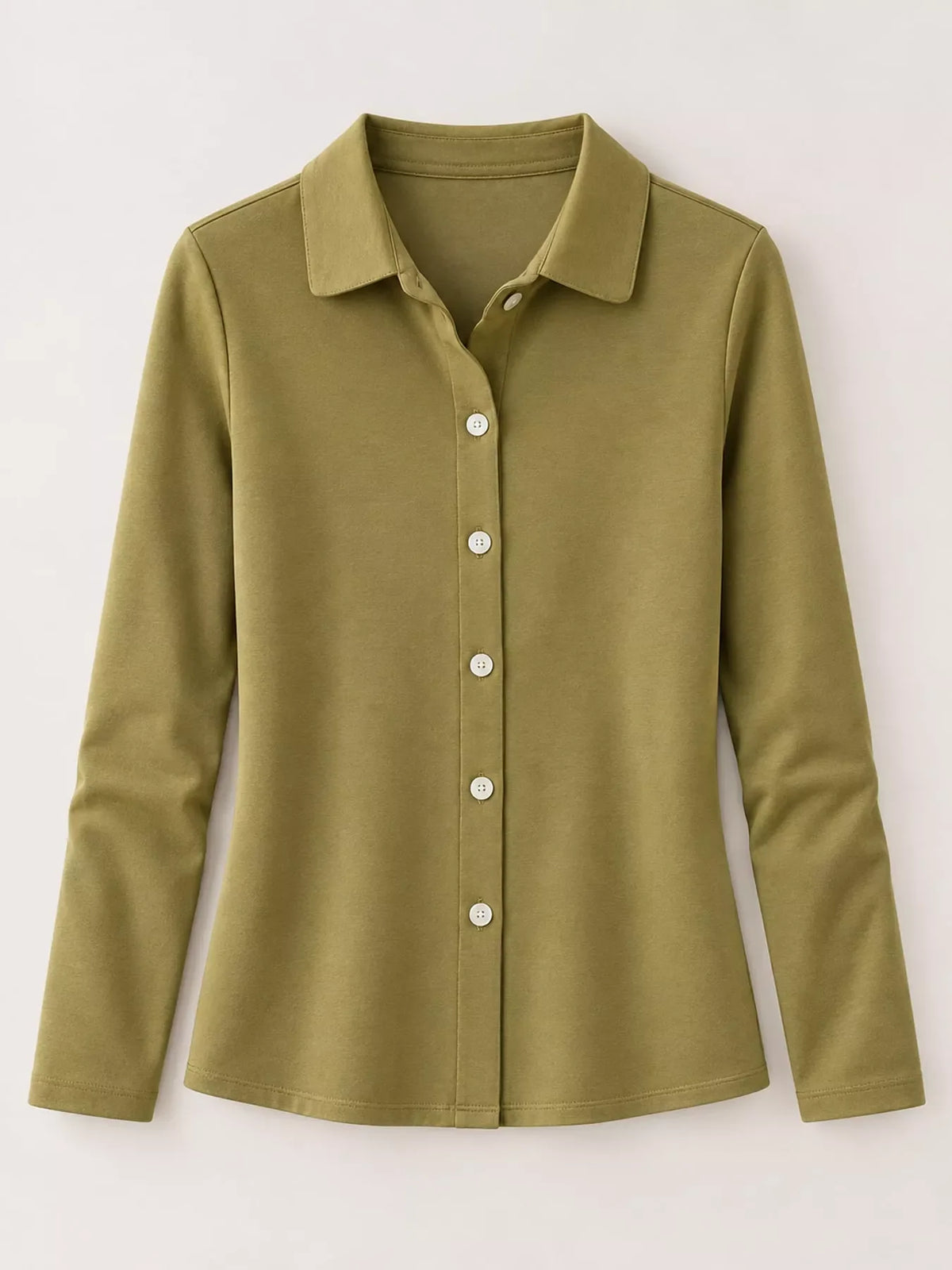 Full Size Button-Down Long Sleeve Shirt Plus Size