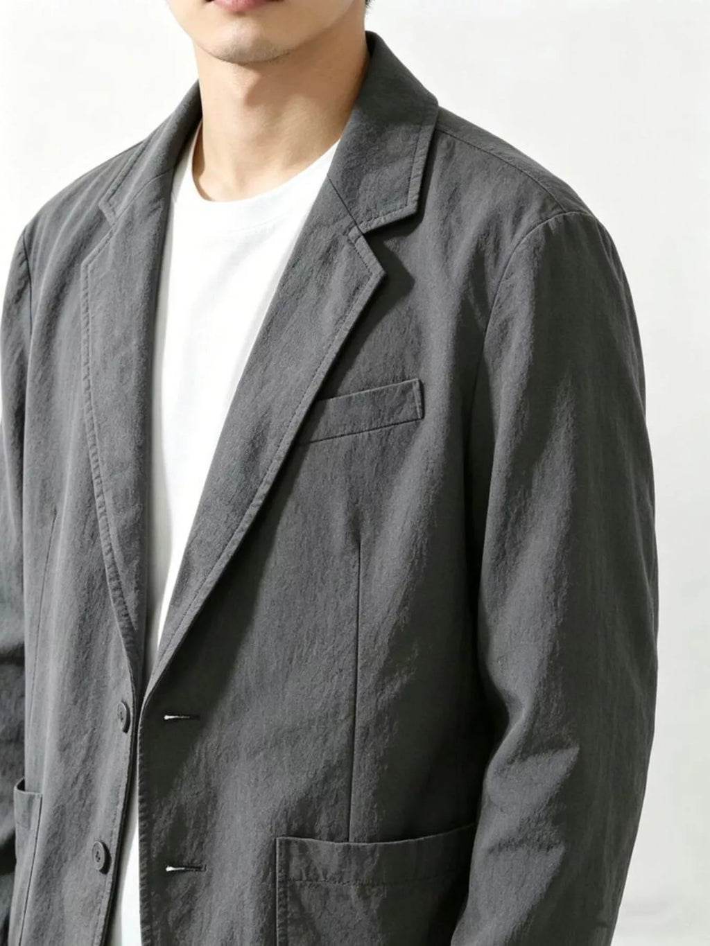 Men's Plus Size Button Up Long Sleeve Blazer
