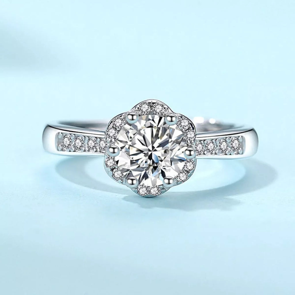 1 Carat Moissanite 925 Sterling Silver Ring
