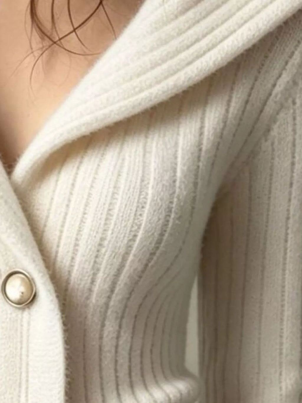 Full Size Ribbed Knit Button-Down Front Cardigan Plus Size