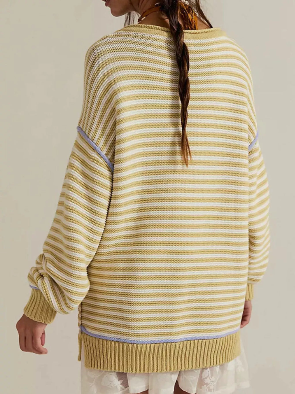 Oversized Striped Dropped Shoulder Sweater