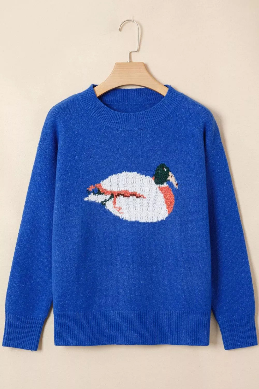 Duck Graphic Drop Shoulder Long Sleeve Sweater