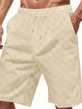 Men's Full Size Checkered Casual Drawstring Shorts Plus Size