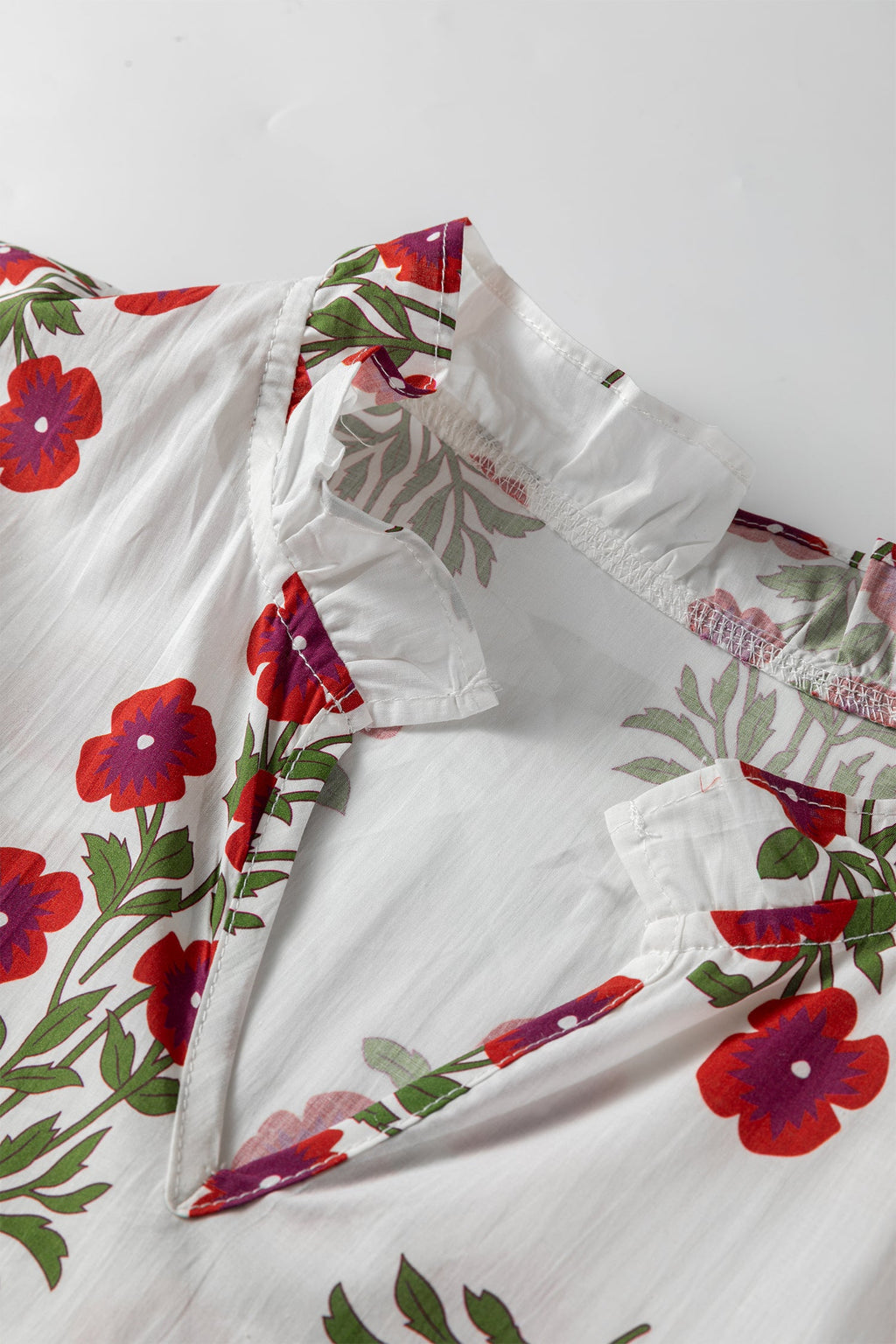 Floral Bubble Sleeve Tiered Maxi Dress