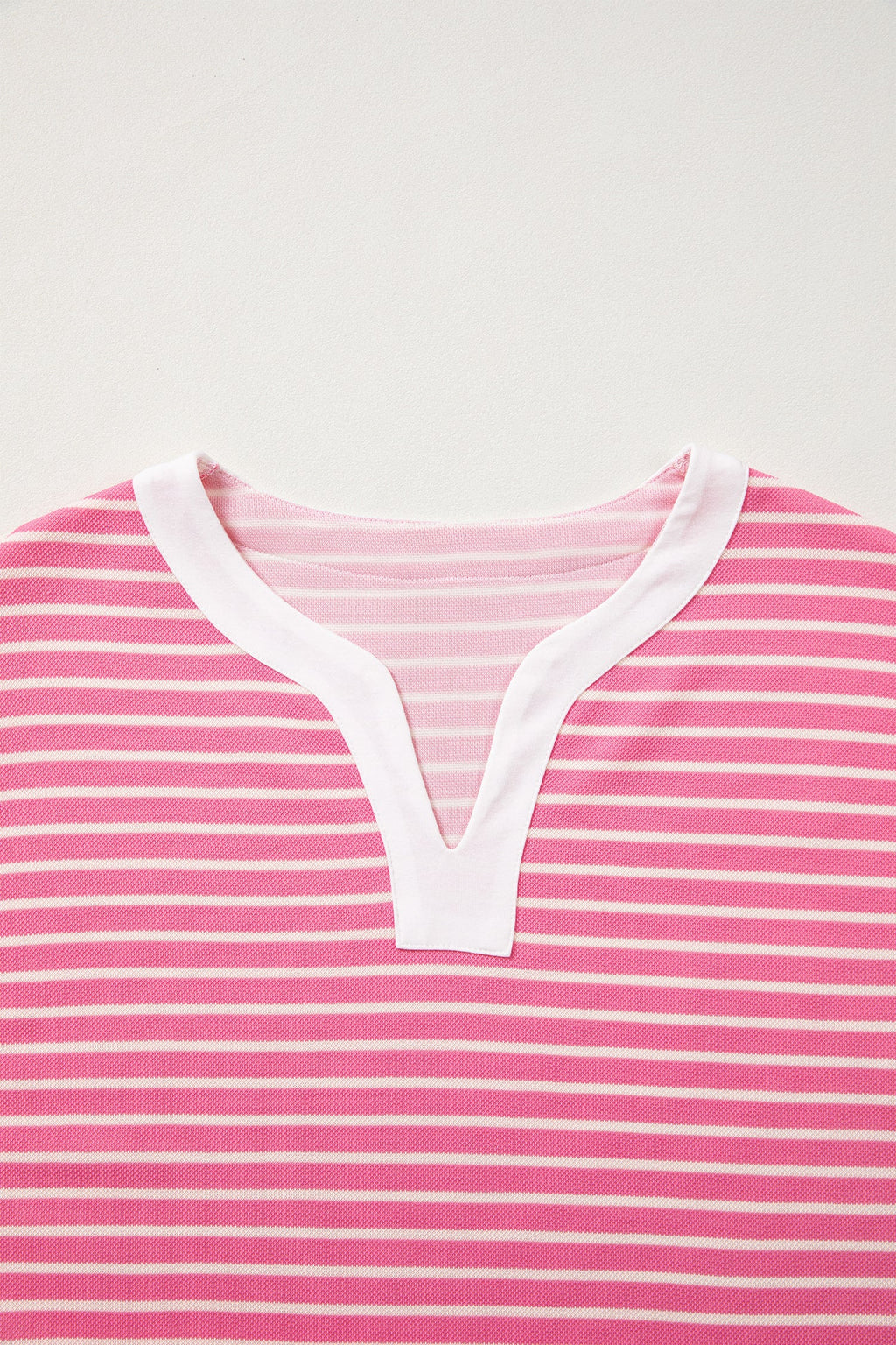 Pink Stripe Color Block Trim Notched Neck Sleeveless Shift Mini Dress