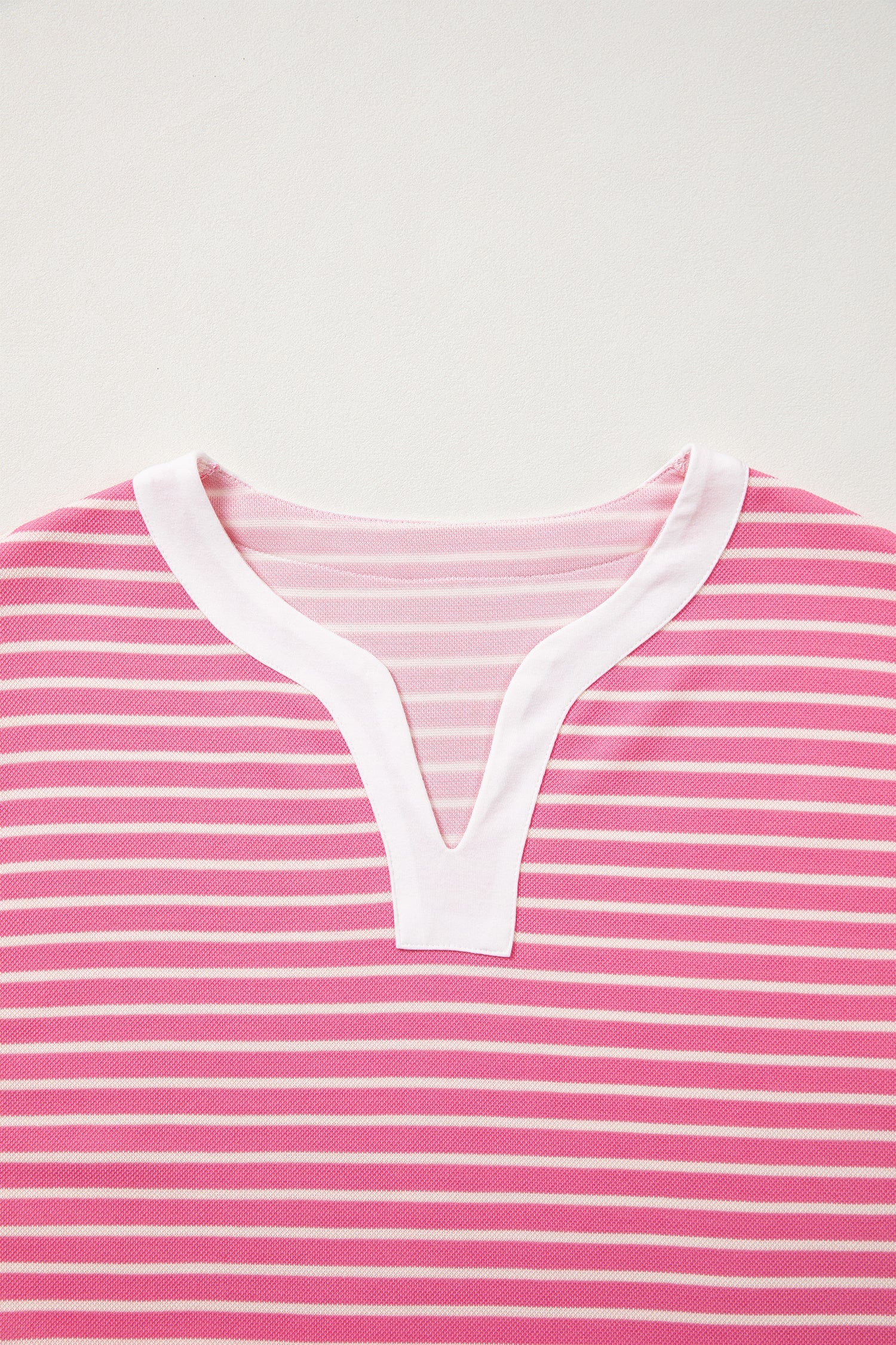 Pink Stripe Color Block Trim Notched Neck Sleeveless Shift Mini Dress