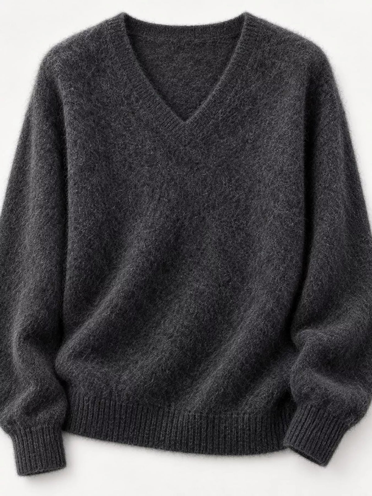 V-Neck Dropped Shoulder Sweater