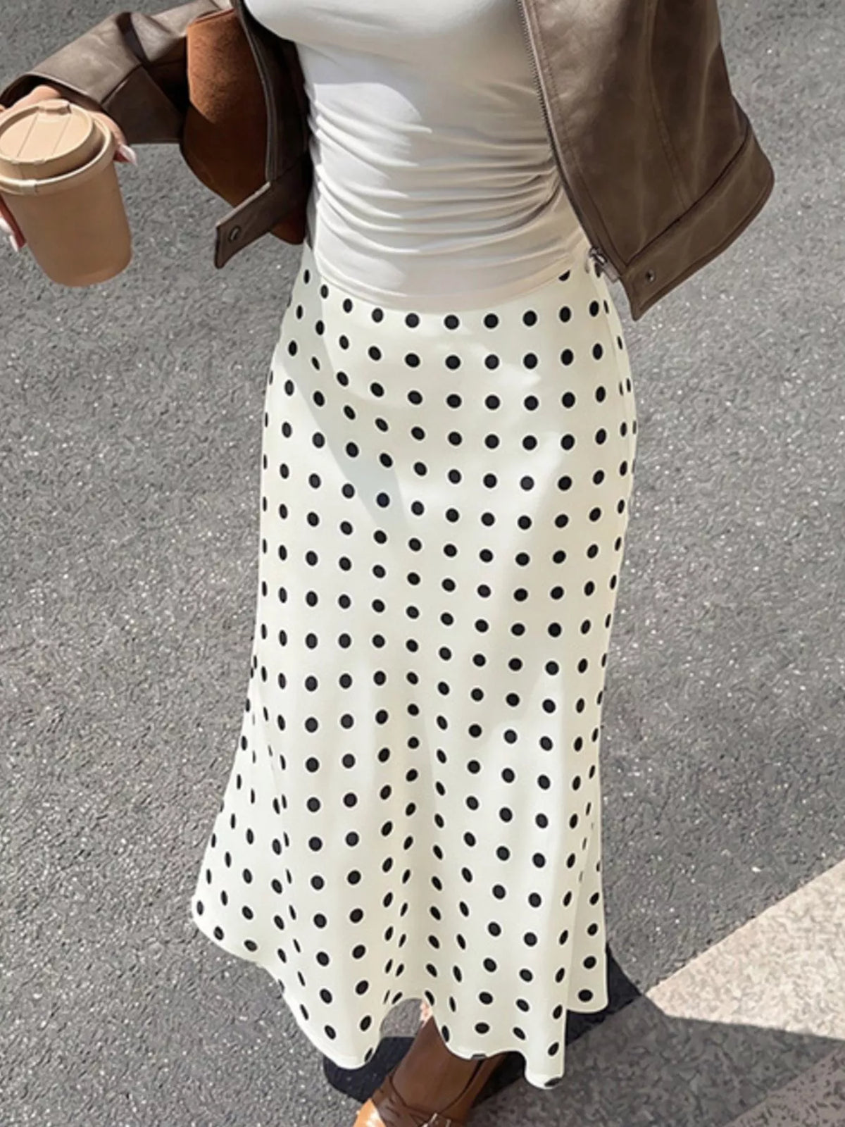 Polka Dot Midi Skirt