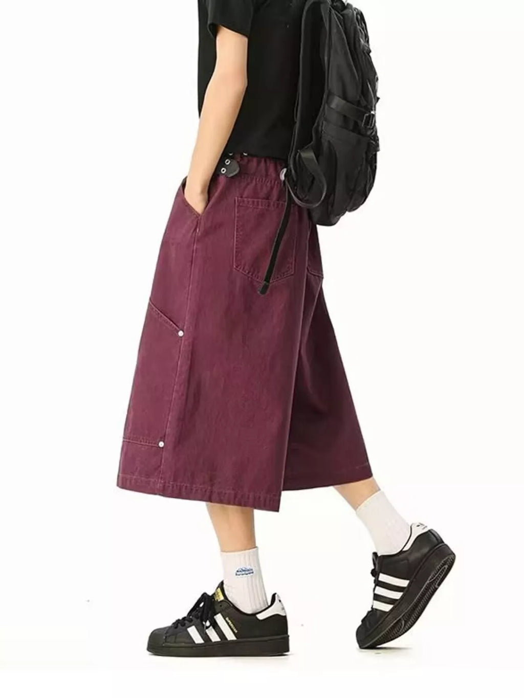 Men's Full Size Wide Leg Cropped Shorts Plus Size