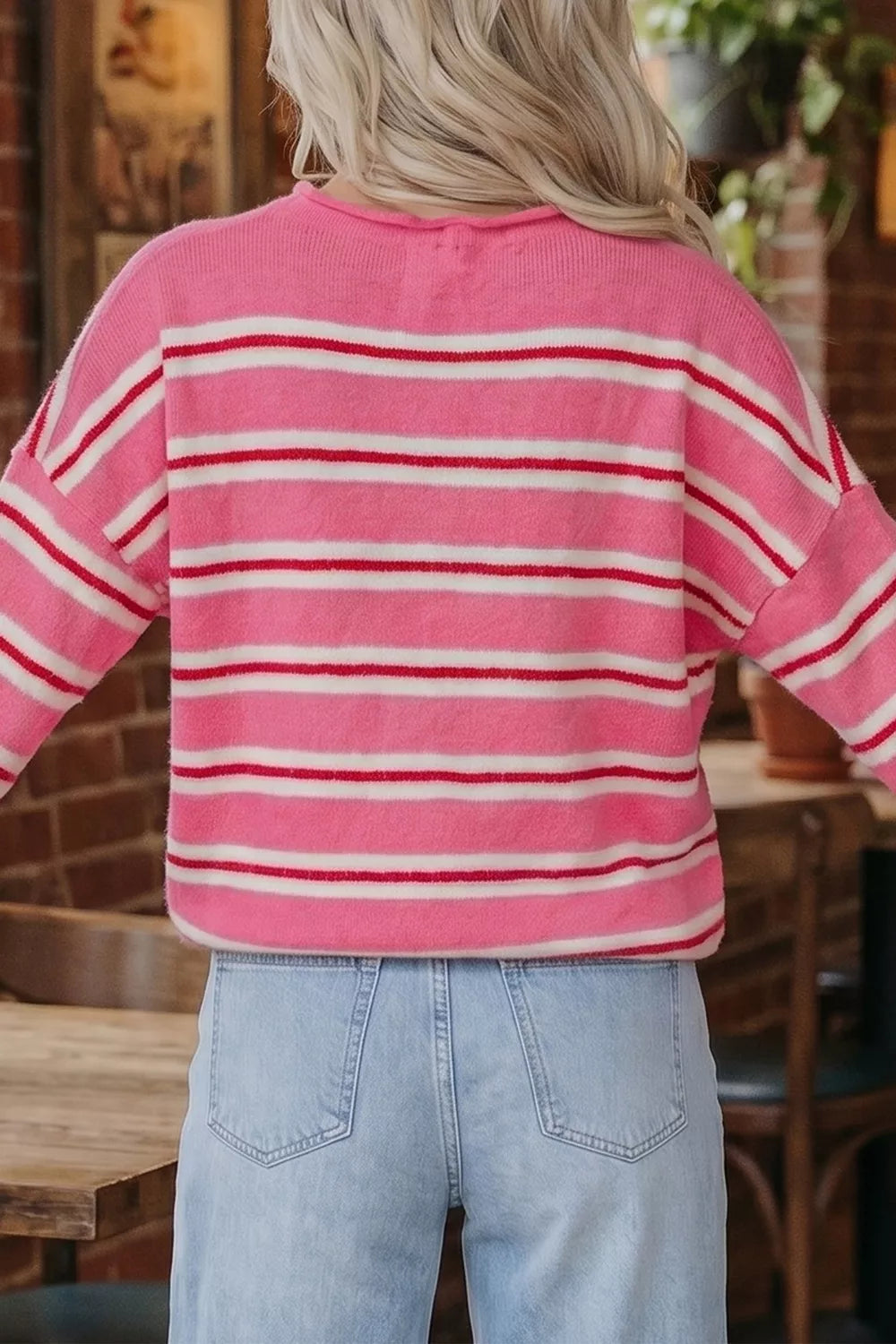 Striped Button-Up Cardigan