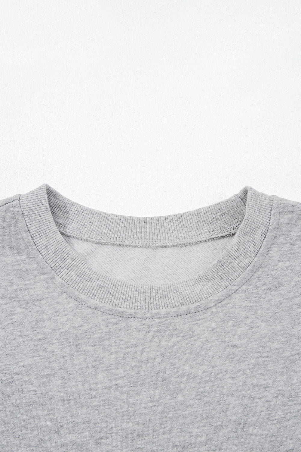 Bow Applique Drop Sleeve Round Neck Sweatshirt
