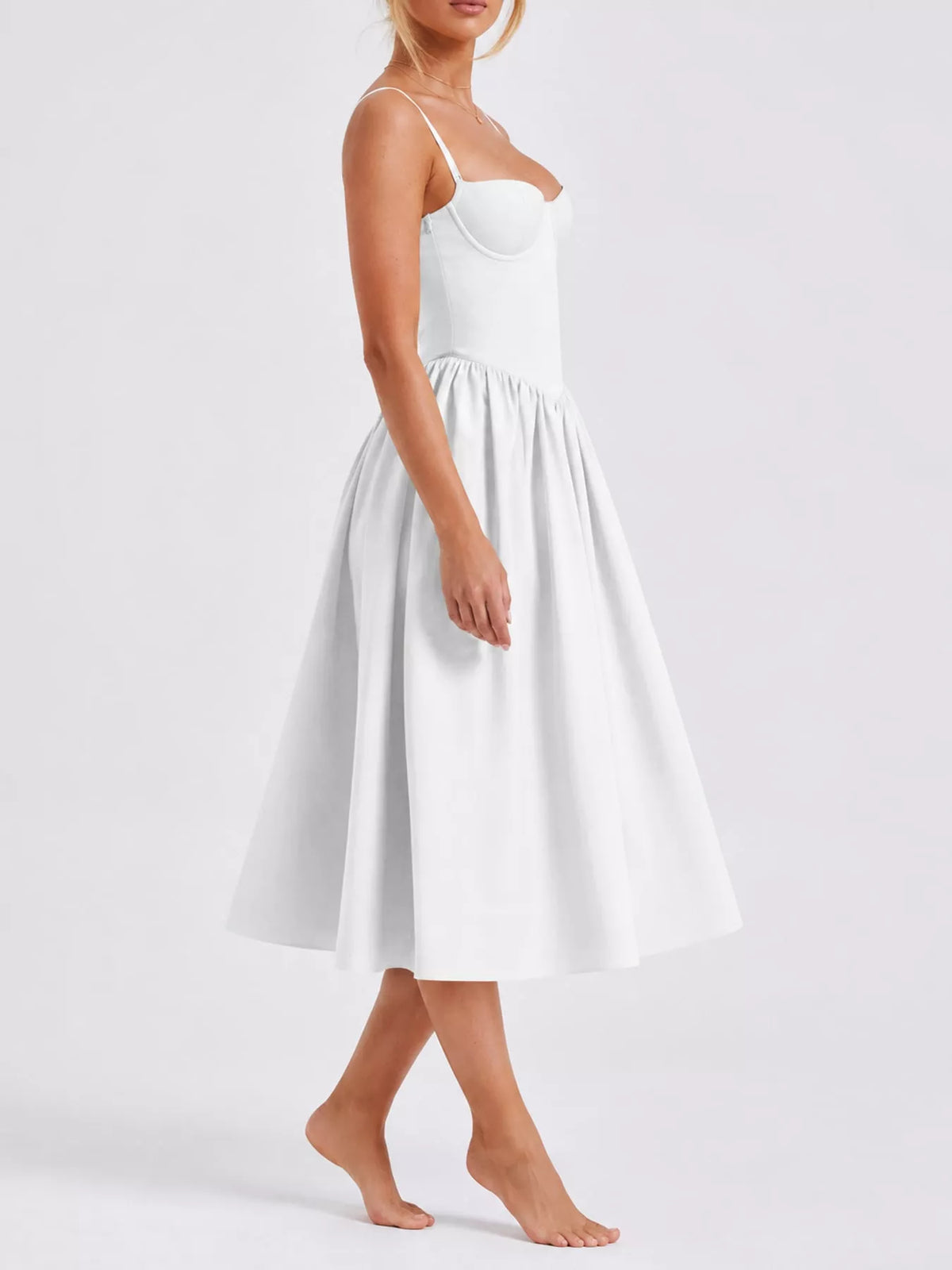 Sweetheart Neck Midi Cami Dress