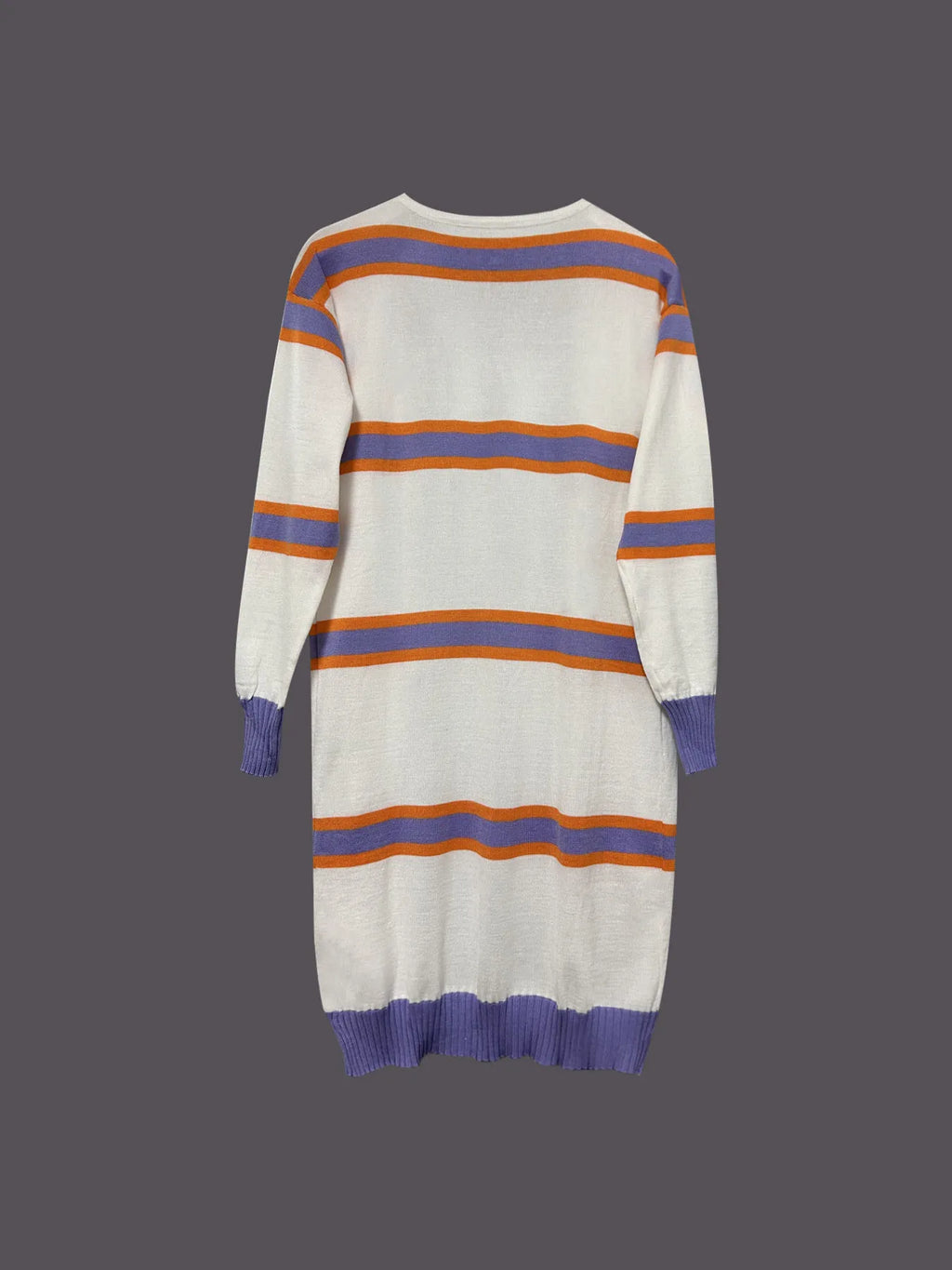 Striped Open Front Longline Cardigan