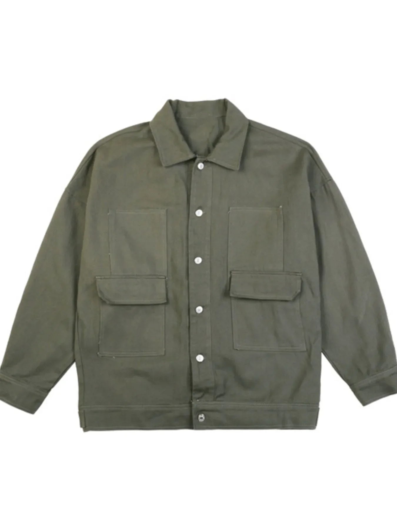 Men's Button Up Drop Shoulder Denim Jacket