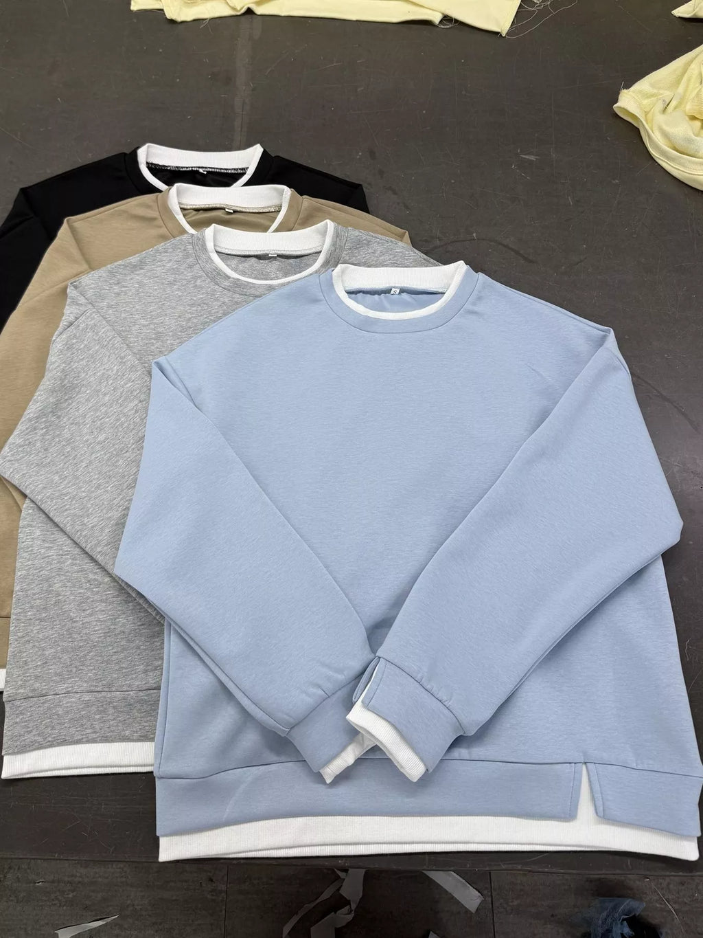 Crewneck Sweatshirt with Contrast Ribbed Trim