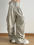 Drawstring Wide Leg Cargo Pants