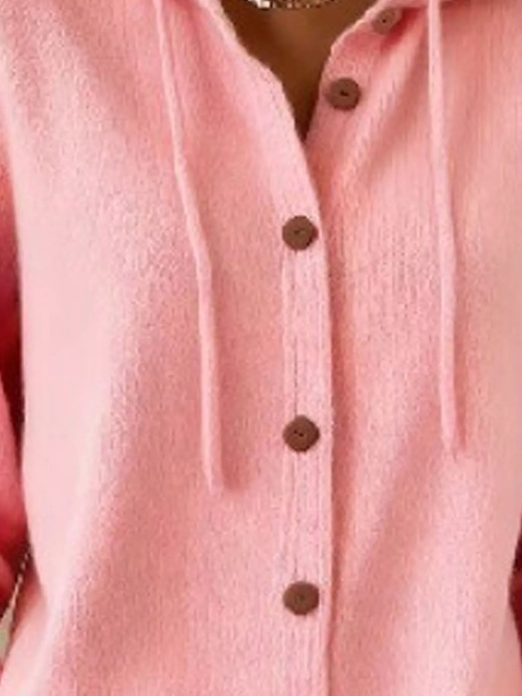 Hooded Button-Up Cardigan