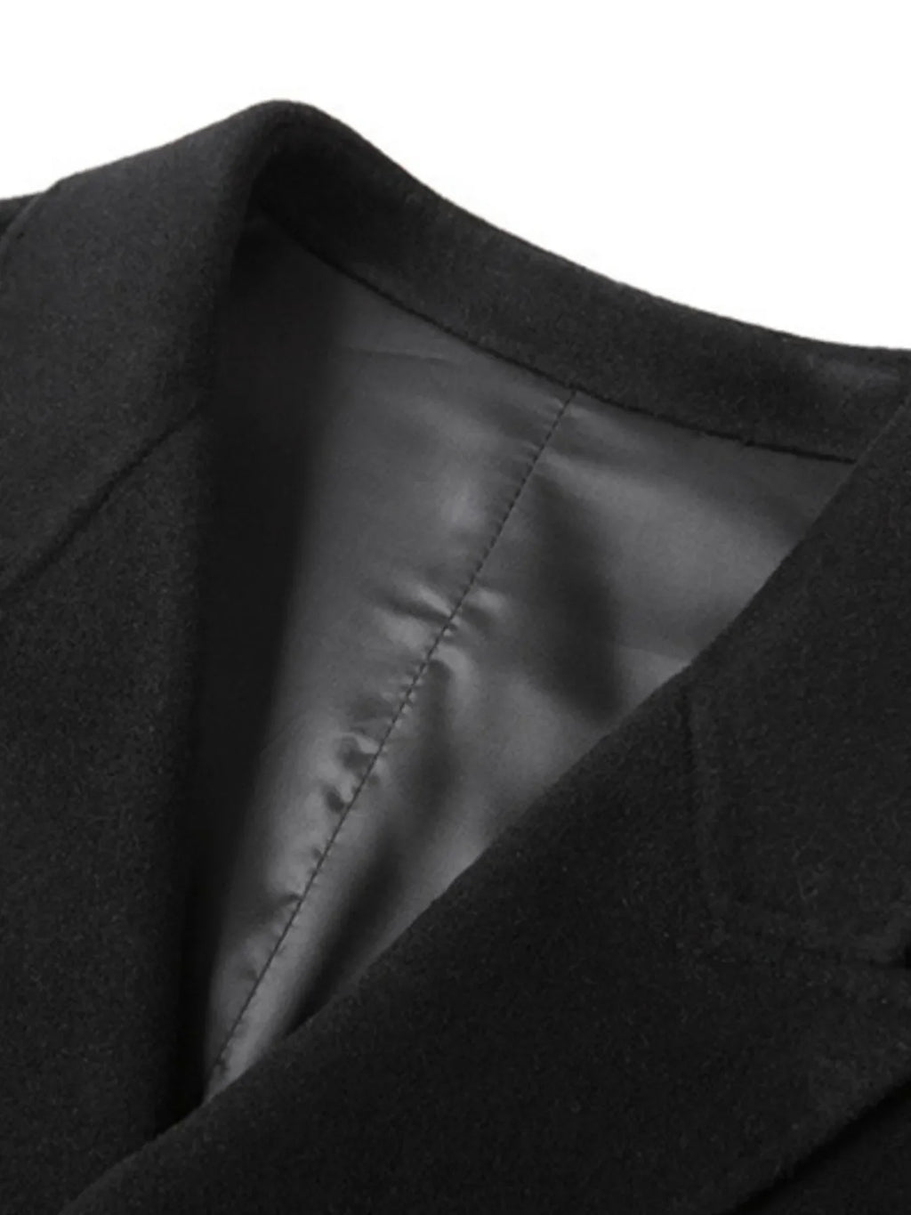 Men's Plus Size Double-Breasted Longline Coat