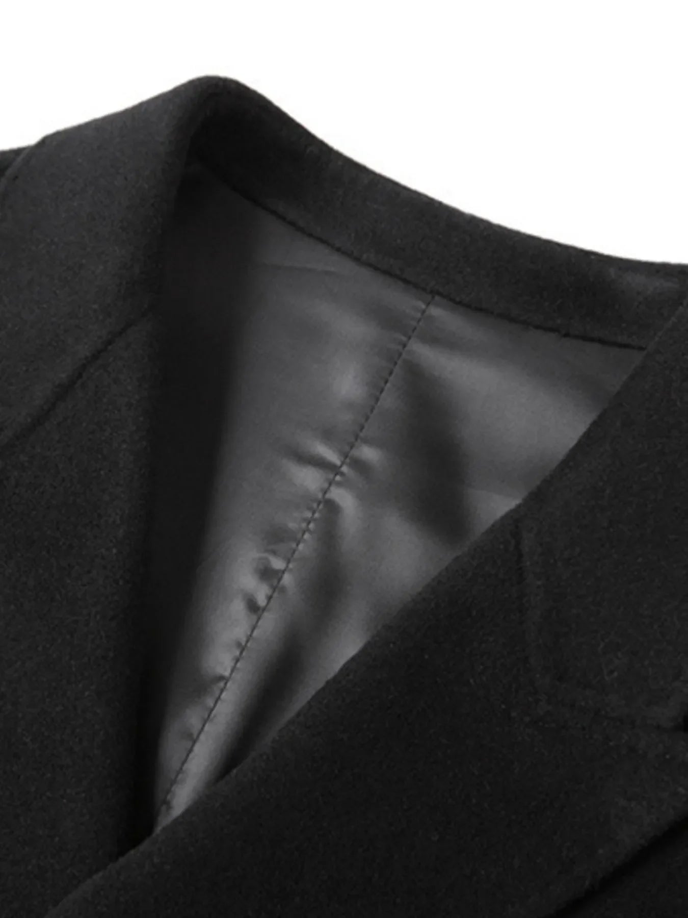Men's Plus Size Double-Breasted Longline Coat