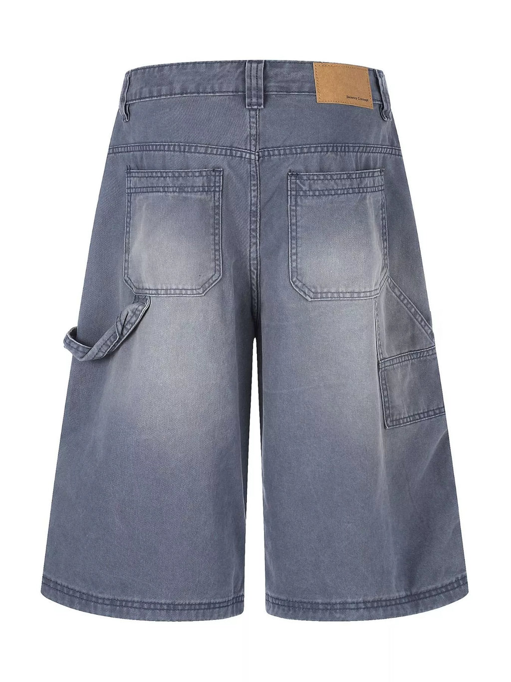 Men's Distressed Wide-Leg Denim Capris