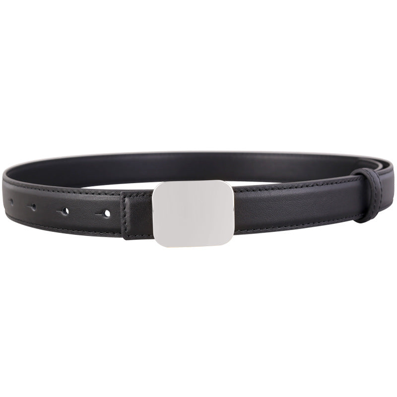 Square Buckle Leather Belt
