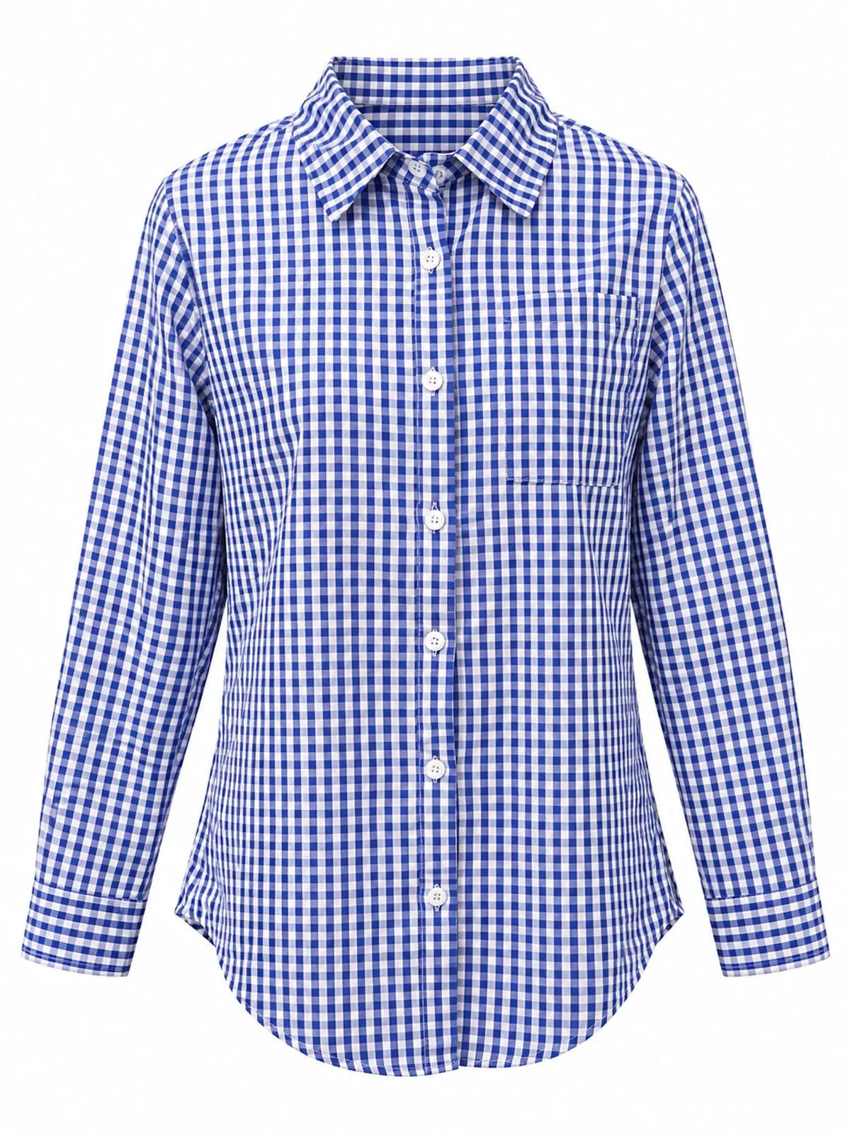 Plus Size Plaid Button-Down Long Sleeve Shirt