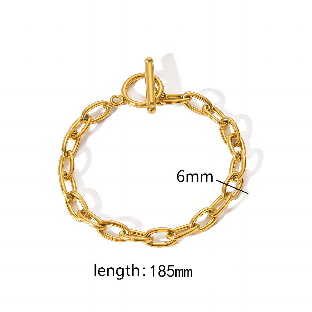 18k Gold Plated 304 Stainless Steel Bracelet Diy Jewelry Accessories Chain Accessories Cuban Chain Twist Chain Bracelet Wholesale