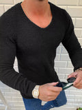 Men's Full Size Textured Long Sleeve Sweater Plus Size